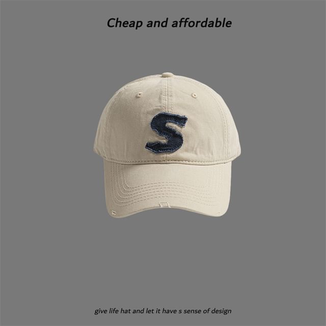 Letter Cap Applique Distressed