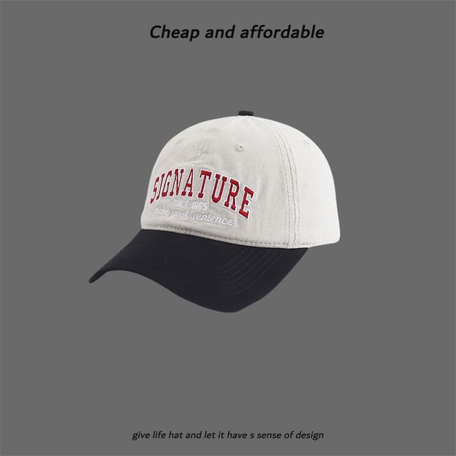 Letter Cap Two-Tone Embroidered