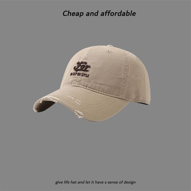 Cap Embroidered Distressed Letter