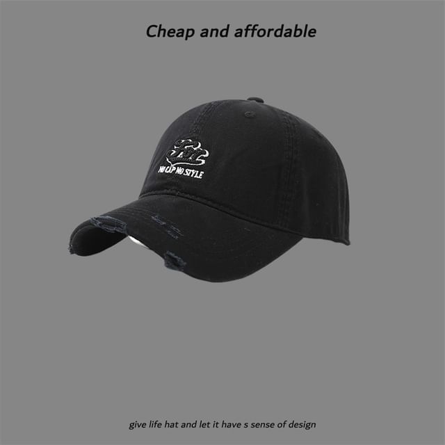 Cap Embroidered Distressed Letter