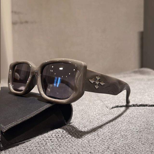 Square Cross Accent Frame Sunglasses