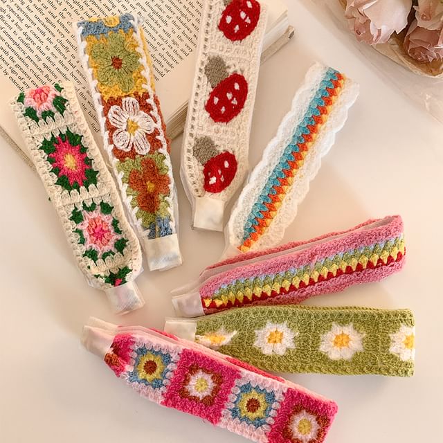 Headband Patterned Crochet Wide