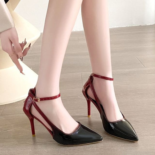 D'Orsay Stiletto Pumps Heel Ankle Gradient Strap