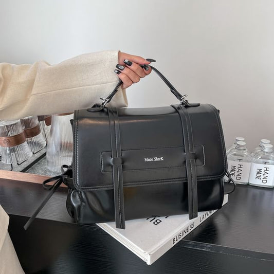 Backpack Faux Leather Lettering