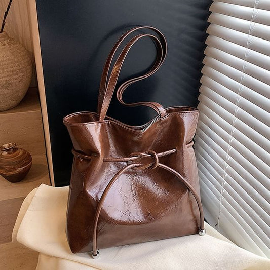 Tote Faux Leather Knot Bag