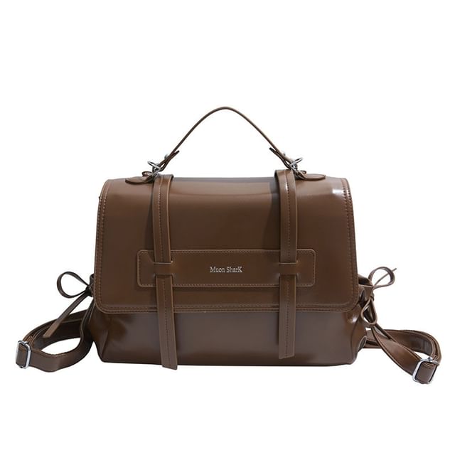 Backpack Faux Leather Lettering