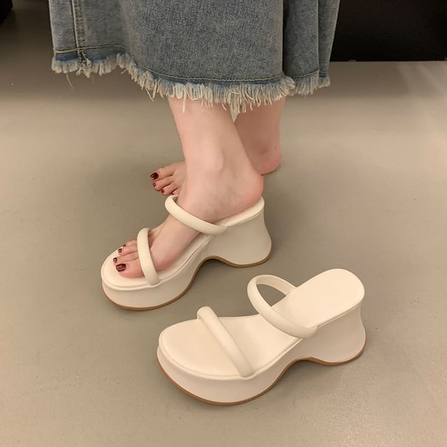 Slide Wedge Sandals Platform Heel