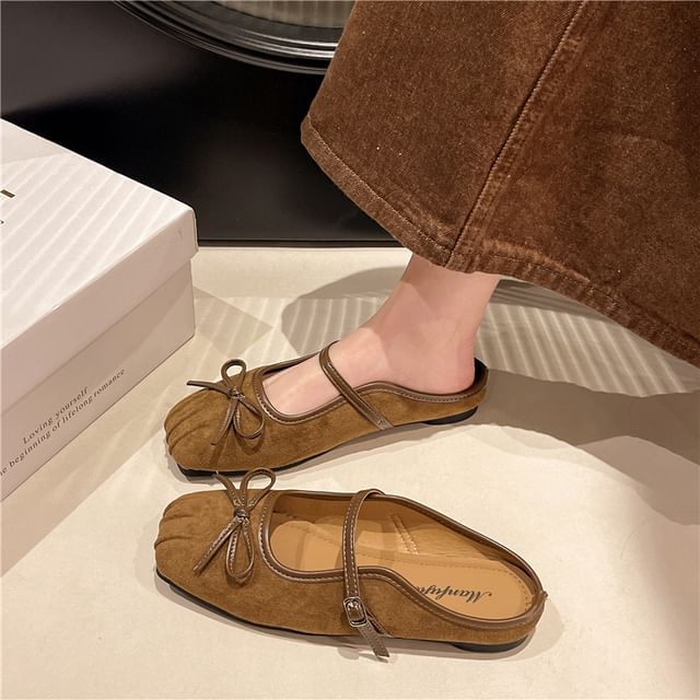 Bow Mules Square-Toe Mary Jane