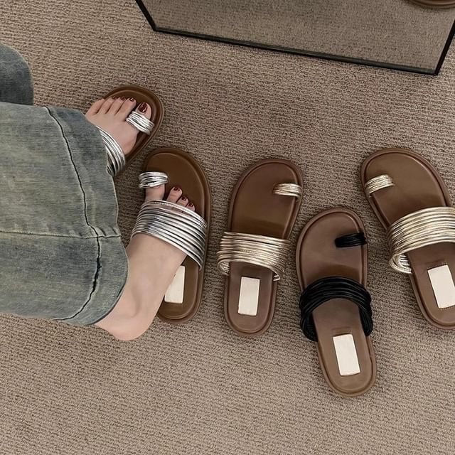 Sandals Slide Flat Loop Toe