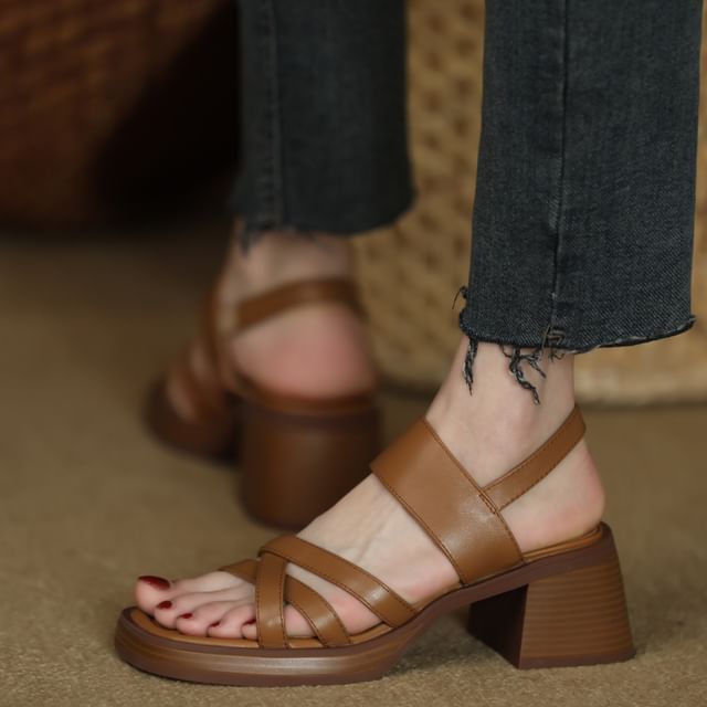 Sandals Strappy Chunky Heel Slingback