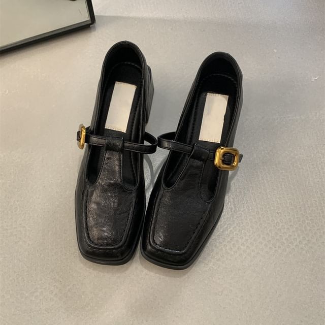 Heel Square Toe Jane Shoes Mary Chunky