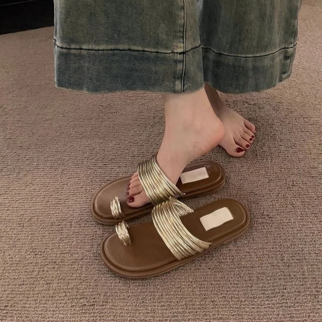 Sandals Slide Flat Loop Toe