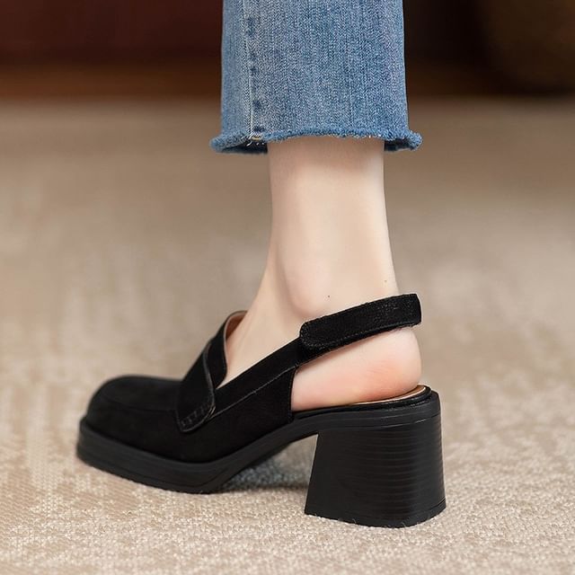 Sandals Slingback Chunky Heel