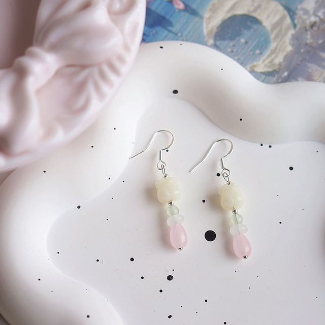 Clip-On Earring Beaded Drop / Flower Hook