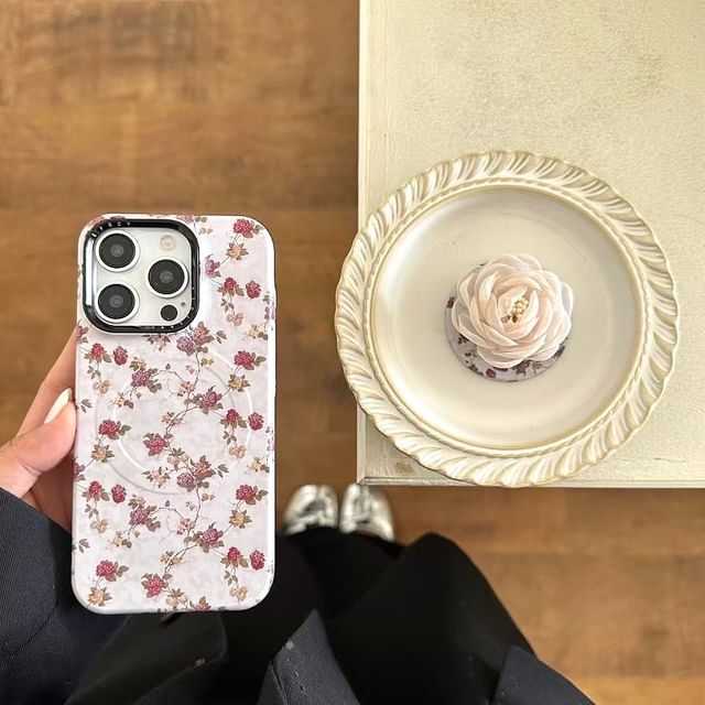 (Compatible Floral with Magnetic Case MagSafe) Phone