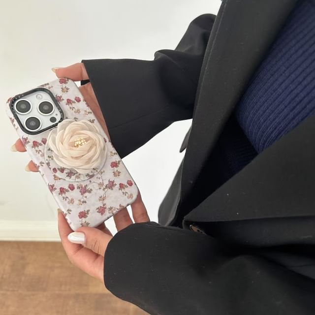 with Phone MagSafe) Floral Magnetic Case (Compatible