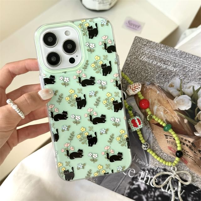 Case Cat Floral Phone