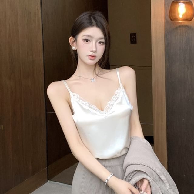 Fringe Skirt Plain Front Camisole Trim Waist Pencil Top Jacket High Open / Lace Maxi V-Neck