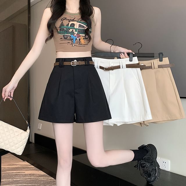 Dress High Shorts Plain Waist