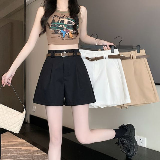 Dress High Shorts Plain Waist
