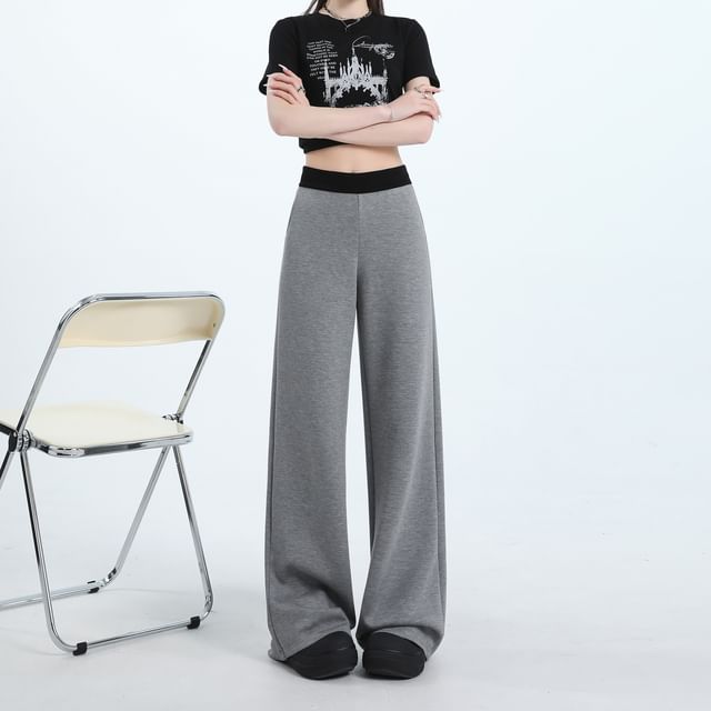Trim Sweatpants Leg (Various Waist Contrast High Wide Designs)