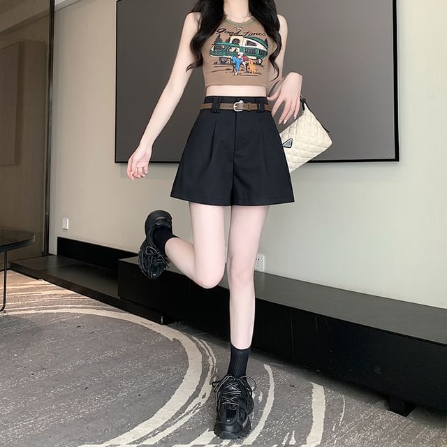 Dress High Shorts Plain Waist