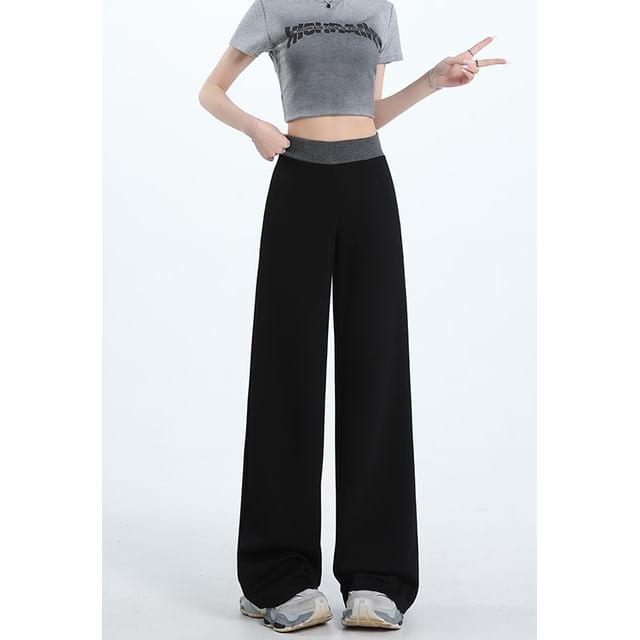 Trim Sweatpants Leg (Various Waist Contrast High Wide Designs)