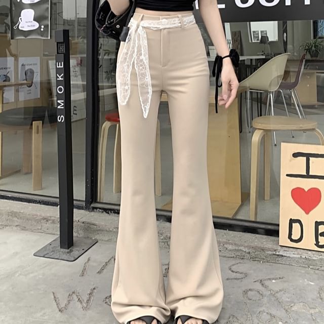 Pants Plain Waist High Bootcut