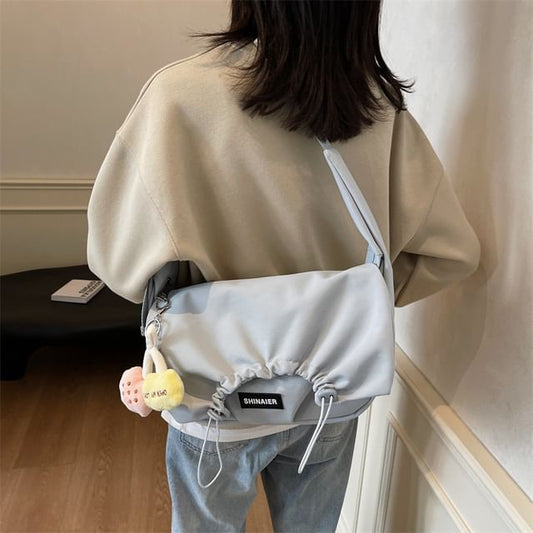 Crossbody Bag Plain Drawstring Flap