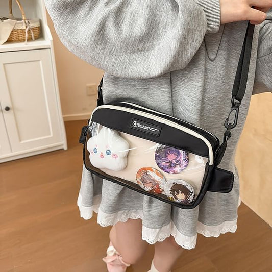 PVC Bag Nylon Panel Crossbody