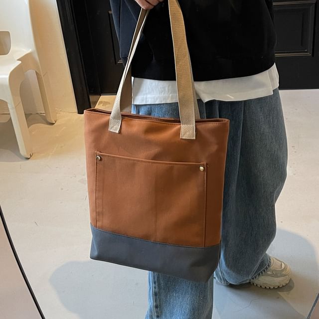 Bag Two Tone Canvas Tote