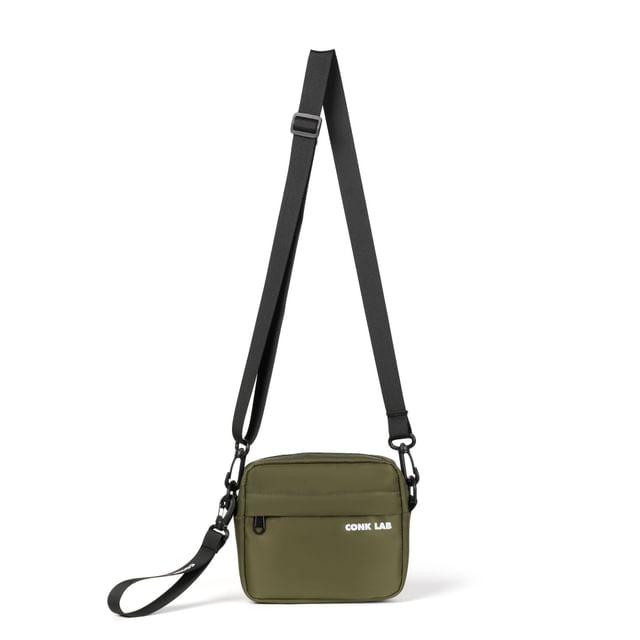 Crossbody Bag Lettering Nylon Print