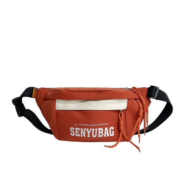 Print Lettering Belt Nylon Bag