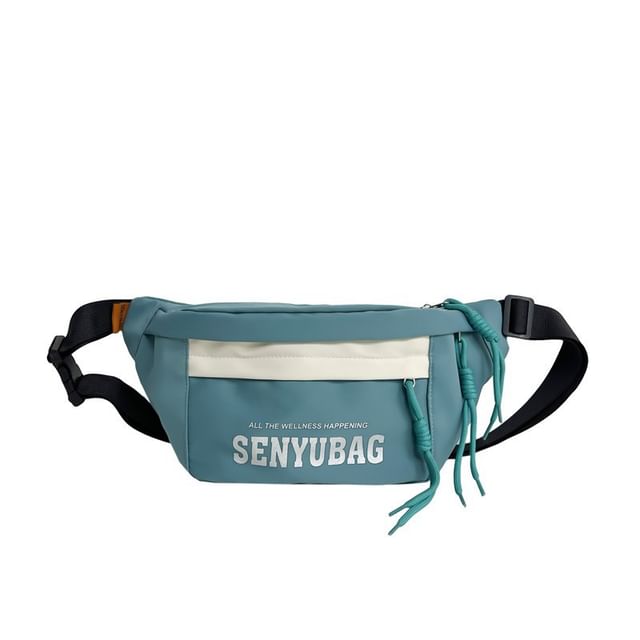 Print Lettering Belt Nylon Bag