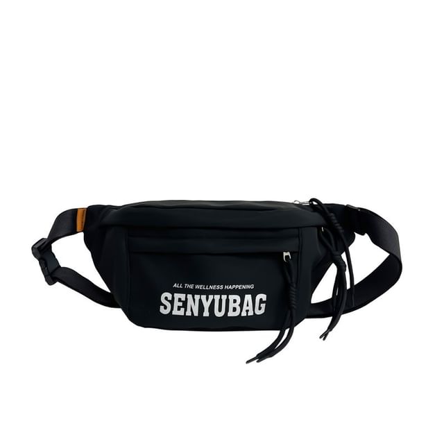 Print Lettering Belt Nylon Bag