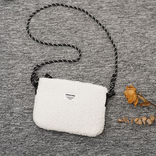 Bag Applique Fleece Crossbody