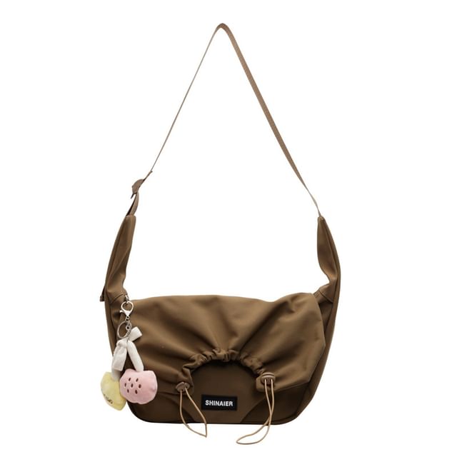 Crossbody Bag Plain Drawstring Flap