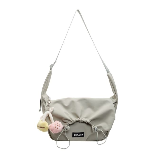 Crossbody Bag Plain Drawstring Flap