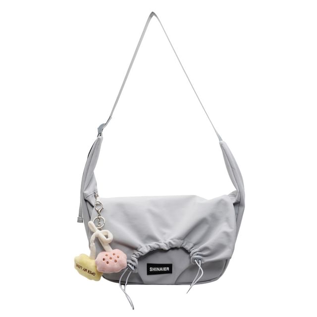 Crossbody Bag Plain Drawstring Flap