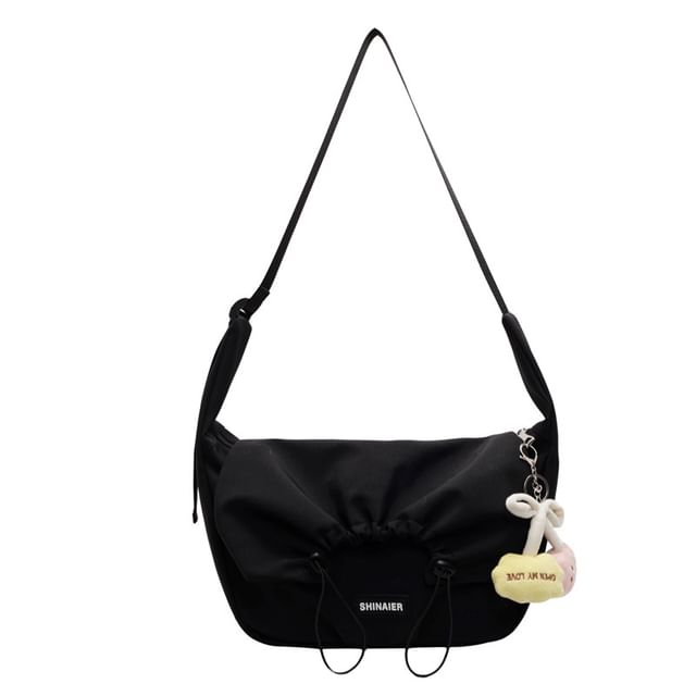 Crossbody Bag Plain Drawstring Flap
