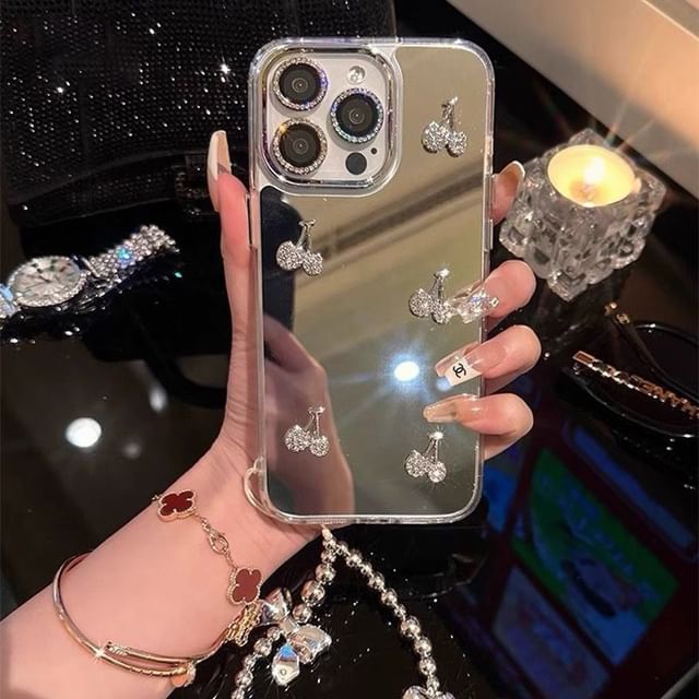 Phone Cherry Set Strap / Mirrored Case