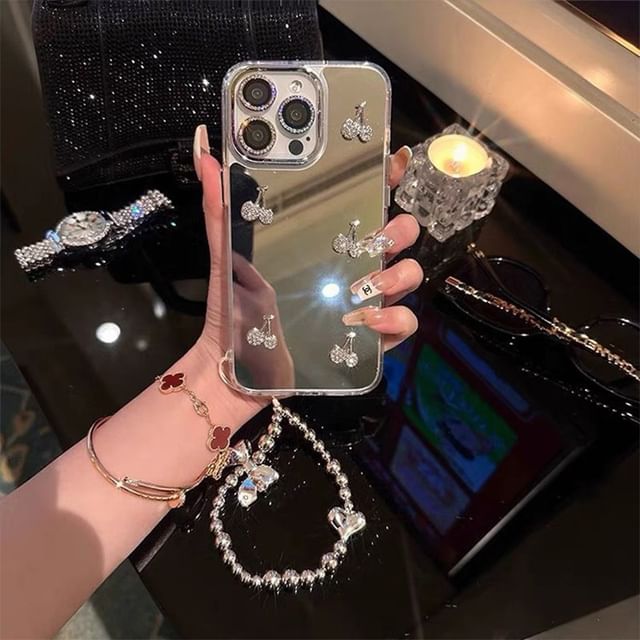 Phone Cherry Set Strap / Mirrored Case