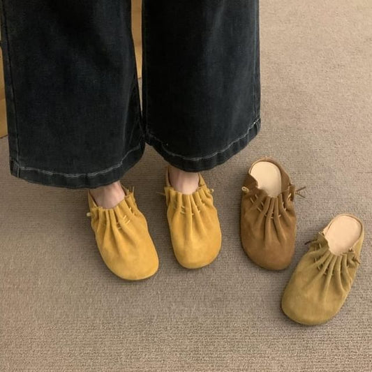 Cinched Faux Leather Mules