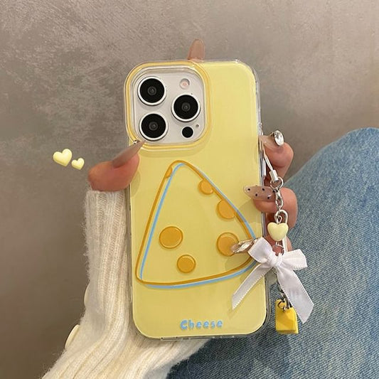 / Set Cheese Charm Phone Case