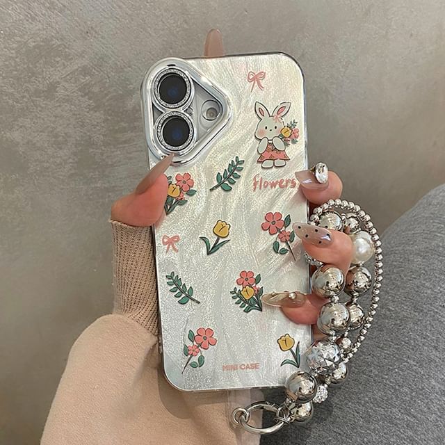 Floral Strap / Case Rabbit Set Phone