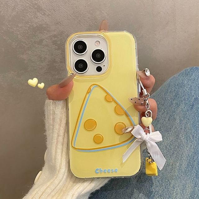 / Set Cheese Charm Phone Case