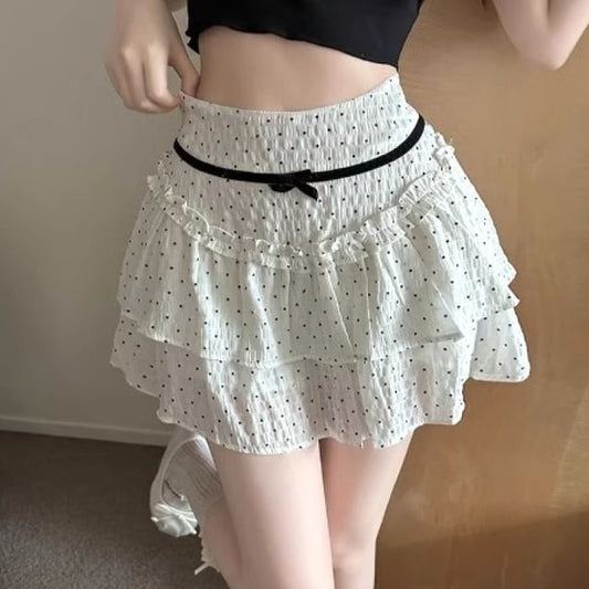 Rise Skirt High Dotted A-Line Mini