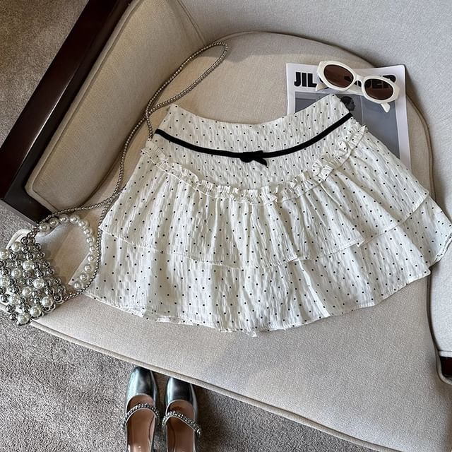 Rise Skirt High Dotted A-Line Mini