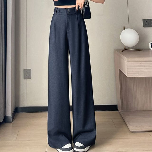 Designs) Plain (Various Rise Jeans Wide High Leg