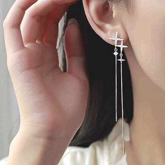 Earring Star Rhinestone Clip-On / Dangle